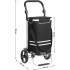 SONGMICS Carucior de cumparaturi piata, pliabil, compartiment frigorific, multifunctional, 44x35x100 cm, negru [5]
