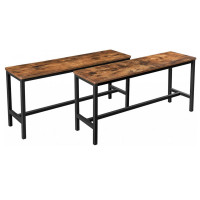 VASAGLE Set 2 banci de interior, pentru masa bucatarie, stil industrial, 108x33x50cm, maro rustic VASAGLE Set 2 banci de interior, pentru masa bucatarie, stil industrial, 108x33x50cm, maro rustic