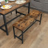 VASAGLE Set 2 banci de interior, pentru masa bucatarie, stil industrial, 108x33x50cm, maro rustic [6]