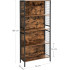 VASAGLE Biblioteca, raft cu 4 niveluri, cadru otel si polite din MDF, 74x30x155cm, maro rustic si negru [4]