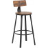 VASAGLE Set de 2 scaune de bar inalte cu spatar, cadru din otel, industrial, 54x99cm, maro rustic [6]