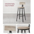 VASAGLE Set de 2 scaune de bar inalte cu spatar, cadru din otel, industrial, 54x99cm, gri stejar [7]