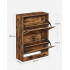 VASAGLE Dulap pantofi cu 2 usi rabatabile, din MDF, pentru 8-12 perechi, 60x24x84cm, maro rustic [4]