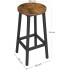 VASAGLE Set 2 scaune bar inalte, sezut rotund, cadru din otel, inaltime 65 cm, stil industrial, maro rustic si negru [3]