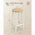 VASAGLE Set 2 scaune bar inalte, sezut rotund, cadru din otel, inaltime 65 cm, stil industrial, stejar bej [3]