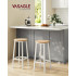 VASAGLE Set 2 scaune bar inalte, sezut rotund, cadru din otel, inaltime 65 cm, stil industrial, stejar bej [6]
