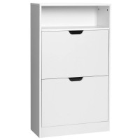 VASAGLE Dulap pantofi cu 3 usi rabatabile, pentru 8-12 perechi, 60x24x102 cm, alb VASAGLE Dulap pantofi cu 3 usi rabatabile, pentru 8-12 perechi, 60x24x102 cm, alb