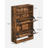VASAGLE Dulap pantofi cu 2 usi flip, separator reglabil si detasabil, pentru 8-12 perechi, 24x60x102cm, maro rustic [4]