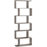 VASAGLE Biblioteca, raft cu 6 unitati de depozitare, pentru living, din lemn, 24x190x70cm, gri stejar VASAGLE Biblioteca, raft cu 6 unitati de depozitare, pentru living, din lemn, 24x190x70cm, gri stejar