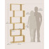 Biblioteca pentru living, dormitor sau birou, cu 6 rafturi pentru organizarea cartilor si expunerea decoratiunilor, design geometric, 70x24x192 cm, ma [2]