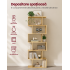 Biblioteca pentru living, dormitor sau birou, cu 6 rafturi pentru organizarea cartilor si expunerea decoratiunilor, design geometric, 70x24x192 cm, ma [3]