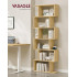 Biblioteca pentru living, dormitor sau birou, cu 6 rafturi pentru organizarea cartilor si expunerea decoratiunilor, design geometric, 70x24x192 cm, ma [4]