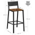 VASAGLE Set 2 scaune de bar, inalte cu spatar, cadru metalic, sezut MDF, industrial, 51x43x97cm, maro rustic si negru [7]