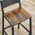 VASAGLE Set 2 scaune de bar, inalte cu spatar, cadru metalic, sezut MDF, industrial, 51x43x97cm, maro rustic si negru [9]