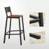 VASAGLE Set 2 scaune de bar, inalte cu spatar, cadru metalic, sezut MDF, industrial, 51x43x97cm, maro rustic si negru [11]