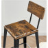 VASAGLE Set 2 scaune de bar, inalte cu spatar, industrial, 45x45x102cm, maro rustic si negru [5]