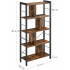 VASAGLE Biblioteca cu 4 rafturi, cadru metalic, stil industrial, 74x30x155 cm, maro rustic [2]