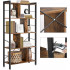 VASAGLE Biblioteca cu 4 rafturi, cadru metalic, stil industrial, 74x30x155 cm, maro rustic [6]