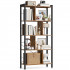 VASAGLE Biblioteca cu 4 rafturi, cadru metalic, stil industrial, 74x30x155 cm, maro rustic [9]