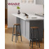 VASAGLE Set 2 scaune bar inalte, sezut rotund, cadru din otel, inaltime 74 cm, stil industrial, maro rustic si negru [2]