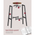 VASAGLE Set 2 scaune bar inalte, sezut rotund, cadru din otel, inaltime 74 cm, stil industrial, maro rustic si negru [5]