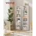 VASAGLE Biblioteca verticala 40x24x179 cm, 6 rafturi din care 4 reglabile, PAL alb mat [2]