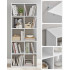 VASAGLE Biblioteca cu 10 compartimente, raft depozitare tip cuburi, stil scandinav, 66x30x162 cm, alb [2]