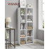 VASAGLE Biblioteca cu 10 compartimente, raft depozitare tip cuburi, stil scandinav, 66x30x162 cm, alb [3]