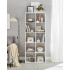 VASAGLE Biblioteca cu 10 compartimente, raft depozitare tip cuburi, stil scandinav, 66x30x162 cm, alb [6]