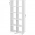 VASAGLE Biblioteca cu 10 compartimente, raft depozitare tip cuburi, stil scandinav, 66x30x162 cm, alb [7]