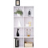 VASAGLE Biblioteca, raft cu 8 unitati de depozitare, pentru living, din lemn, 30x130x66cm, alb [8]