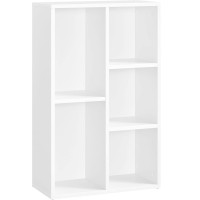 VASAGLE Biblioteca, raft cu 5 unitati de depozitare, pentru living, din lemn, 50x24x80cm, alb VASAGLE Biblioteca, raft cu 5 unitati de depozitare, pentru living, din lemn, 50x24x80cm, alb