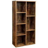VASAGLE Biblioteca cu 7 compartimente deschise, MDF, 50x24x106cm, maro rustic