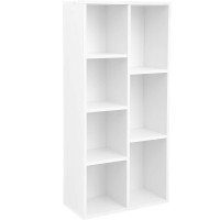VASAGLE Biblioteca cu 7 compartimente deschise, MDF, 50x24x106cm, alb