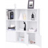 VASAGLE Biblioteca din lemn, cu 9 cuburi, 3 dulapuri inferioare, 98x98x29cm, alb [7]