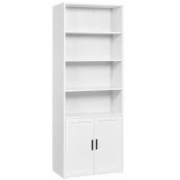 VASAGLE Biblioteca ingusta cu 6 niveluri si dulap, raft pentru carti si decoratiuni, PAL si MDF, 60x24x175 cm, alb VASAGLE Biblioteca ingusta cu 6 niveluri si dulap, raft pentru carti si decoratiuni, PAL si MDF, 60x24x175 cm, alb