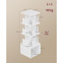VASAGLE Biblioteca rotativa, MDF, cu 4 niveluri si compartimente deschise, montaj pe podea, 40x40x125 cm, alb [2]