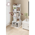 VASAGLE Biblioteca rotativa, MDF, cu 4 niveluri si compartimente deschise, montaj pe podea, 40x40x125 cm, alb [5]