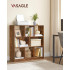 VASAGLE Biblioteca, raft cu 8 unitati de depozitare, pentru living, din lemn, 97x30x100cm, maro rustic [2]