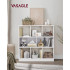 VASAGLE Biblioteca, raft cu 8 unitati de depozitare, pentru living, din lemn, 30x98x100cm, alb [2]
