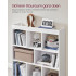 VASAGLE Biblioteca, raft cu 8 unitati de depozitare, pentru living, din lemn, 30x98x100cm, alb [7]