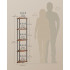 SONGMICS Etajera de colt cu 5 rafturi, cadru metalic, 38x27x139 cm, maro rustic [2]