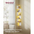 VASAGLE Raft de colt suspendat cu iluminare LED reglabila multicolor si intensitate, 5 polite tip zig-zag, 20x20x126 cm, alb [3]