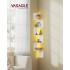 VASAGLE Raft de colt suspendat cu iluminare LED reglabila multicolor si intensitate, 5 polite tip zig-zag, 20x20x126 cm, alb [5]