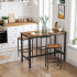 VASAGLE Set 2 scaune bar inalte, sezut dreptunghiular, cadru din otel, 40x30x65cm, stil industrial, maro rustic si negru [5]