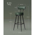 VASAGLE set 2 scaune de bar rotative 360°, cu spatar, inaltime 101 cm, piele sintetica, cadru otel, stil modern, verde [2]