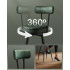 VASAGLE set 2 scaune de bar rotative 360°, cu spatar, inaltime 101 cm, piele sintetica, cadru otel, stil modern, verde [3]