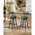 VASAGLE set 2 scaune de bar rotative 360°, cu spatar, inaltime 101 cm, piele sintetica, cadru otel, stil modern, verde [6]