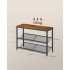 VASAGLE Etajera pantofi cu 3 niveluri, rafturi metalice reglabile si blat superior, stil industrial, 75x28x53 cm, maro rustic [2]