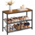 VASAGLE Etajera pantofi cu 3 niveluri, rafturi metalice reglabile si blat superior, stil industrial, 75x28x53 cm, maro rustic [6]